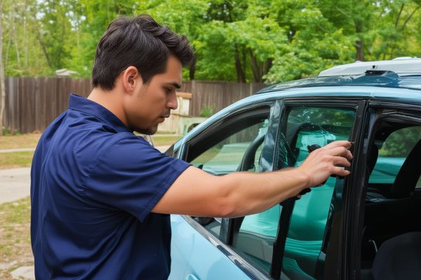 Emergency auto glass technician providing 24/7 mobile service